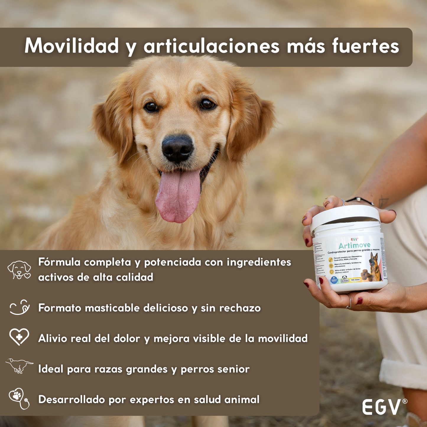 ARTIMOVE | Condroprotector Premium para Perros | 120 Chews