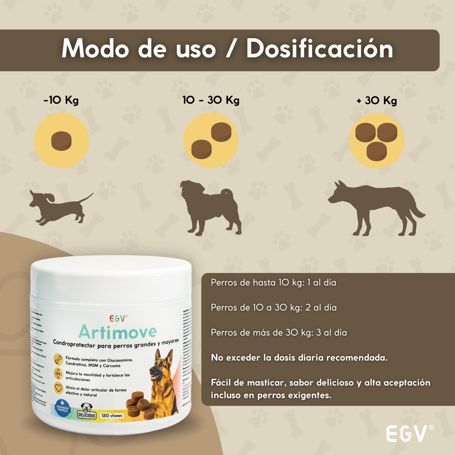 ARTIMOVE | Condroprotector Premium para Perros | 120 Chews