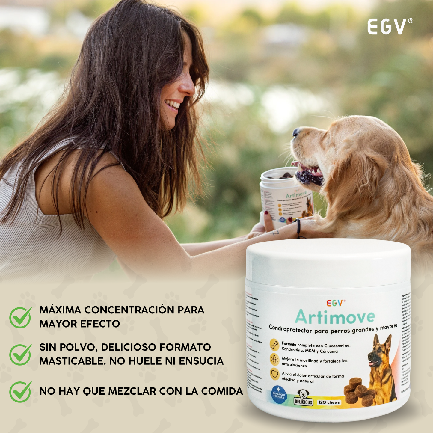 ARTIMOVE | Condroprotector Premium para Perros | 120 Chews